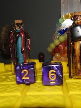 Gorgeous Purple and Gold Dice set